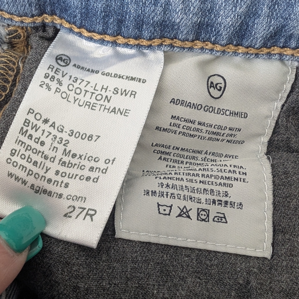 AG Adriano Goldschmied The Stevie Ankle Slim Straight Ankle Jeans Size 27 US 4 - Picture 11 of 12